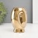 Ceramic Cumber for 1 candle "owl siphu" d = 3.5 gold 9x8.5x12.5 cm