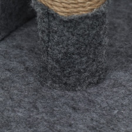 A bed with a cloth "Pijon", felt, oval, 55 x 36 x 47 cm, jute, dark gray-3
