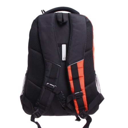 Youth backpack 45 x 32 x 23 cm, ergonomic back, laptop compartment, Grizzly, black/orange RU-330-1_3-4