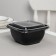 A set of plastic disposable containers, 550 ml, 12.6 × 12.6 × 6 cm, 5 pcs, black color