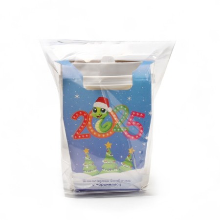 Chocolate bomb with marshmallow "Bombochka 2025" in a glass, 30 g-7