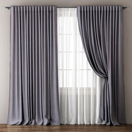 Set of curtains "Omma", size 170 x 270 cm, gray