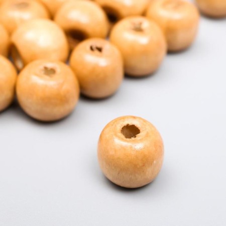 Beads for creativity wood "natural" set 30 g 1x1 cm