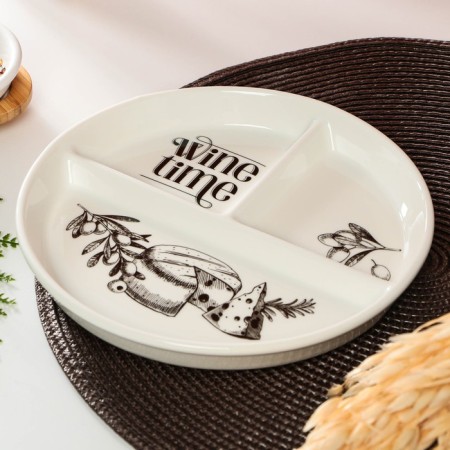 Menzhitsa ceramic Wine Time, 21 cm, white color