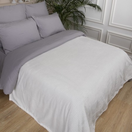 Plaid-woking "Jacquard", size 240x260 cm, milk color-1