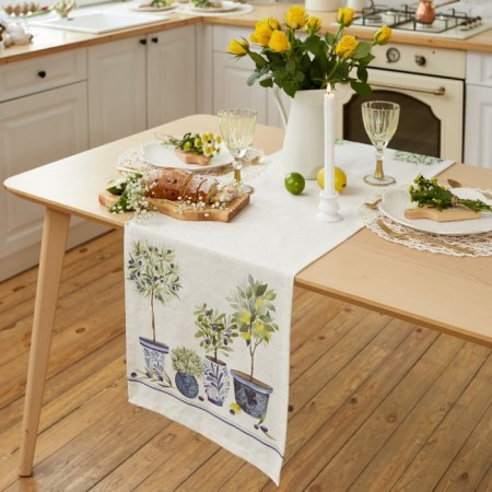 The path to the Ethel table Olives 40x149 cm, 100% HL, reps 220 g/m2-1