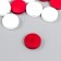 Beads for creativity wood "flat circle" set of 20 pcs white, raspberry 0.4x1.5x1.5 cm