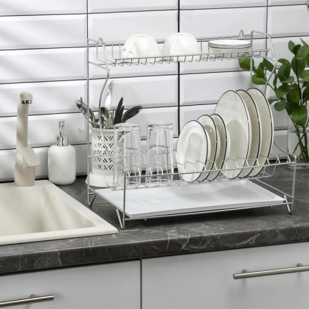 Dishes for dishes with a pallet 2-tier, table-mounted, 39.5 × 25 × 38 cm, color chromium-2
