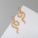 Earrings Metal "Snake" with a pattern, color gold