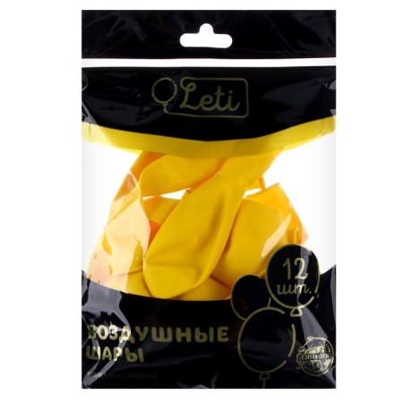 Latex ball 12 ", pastel, set 12 pcs., Yellow color-3