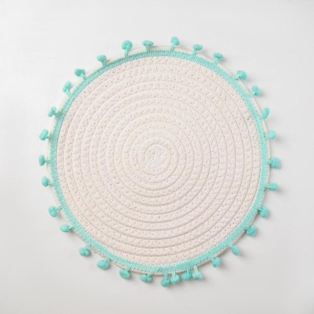 Serving napkin on the table “turquoise”, d = 25 cm, white color-2