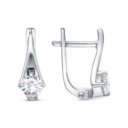 Earrings "Classic" circle, platinum