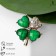 Brooch "Clover", white-green color in gold (indivisible packing 12 pcs., Price per pcs.)