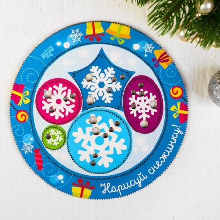 New Year's stencil spirograph "Draw a snowflake"-2