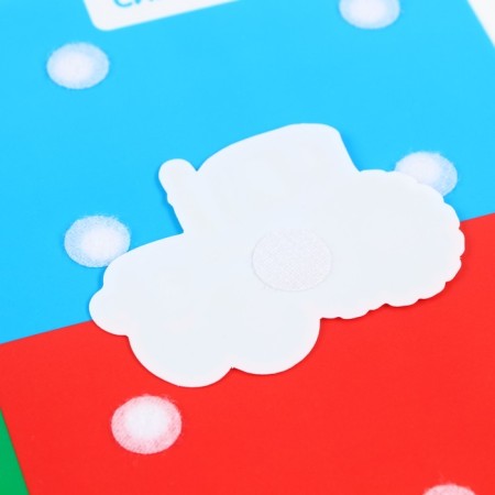 Developing toy "Fun Velcro", study colors, blue tractor-6