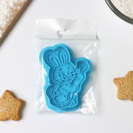 Carrot bunny form, deforestation, stamp, blue color-4
