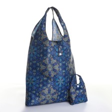 Household bag on the button, folding, blue color
