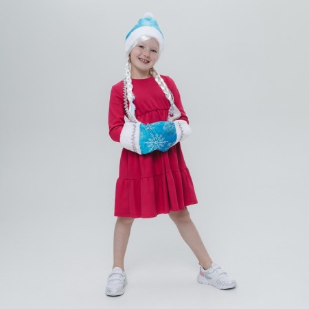 Carnival set "Magic Snow Maiden": a clutch, a wig with pigtails-4