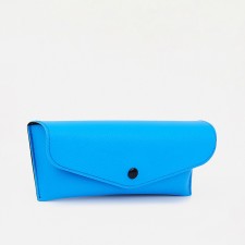 Case for glasses on the button, the color is bright blue