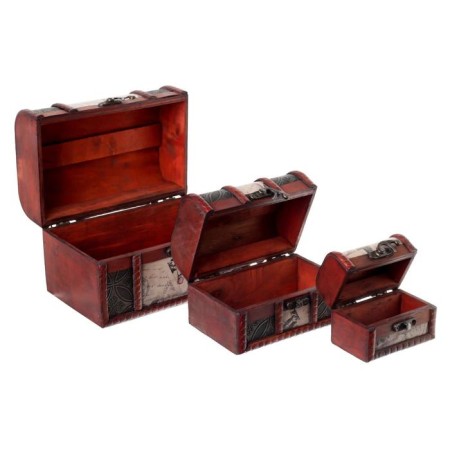 Casket wood chest (set 3 pcs) "Expedition" 9x6x7 cm; 14x9.5x9 cm; 19x13x13 cm-7