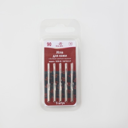 Needles for household sewing machines, for skin, No. 90, 5 pcs-3