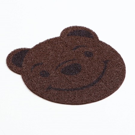 2-in-1 rug for a bowl/toilet for animals "Bear", 30 x 30 cm, brown-1