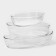 A set of oval baking forms, 3 subjects: 1.5 l, 2 l, 3 l, heat -resistant glass