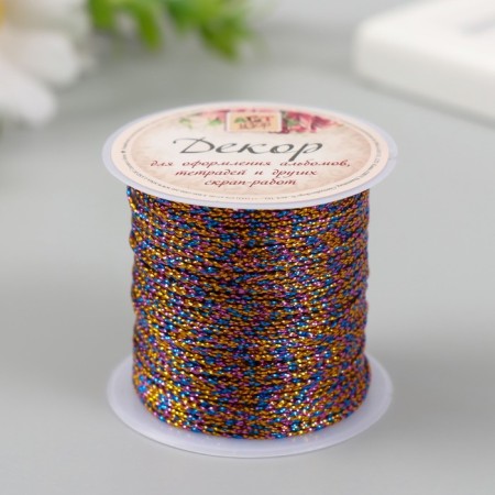 Decorative cord for creativity "thin" winding 20 meters width 0.1 cm mix-1