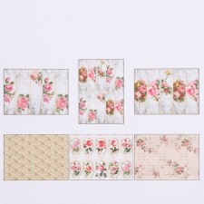A set of decoupage cards 6 pcs “Flower History”, 45 g/m2, A4 format