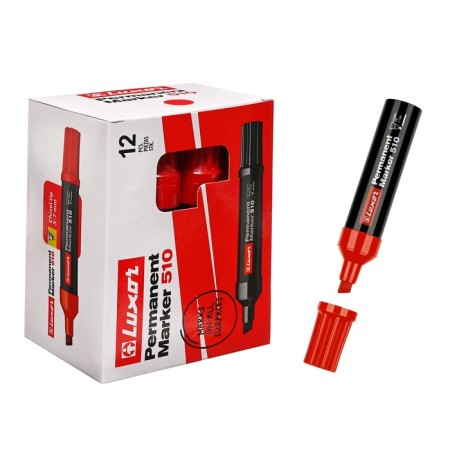 Permanent industrial marker 5-7 mm Luxor "510", beveled, red
