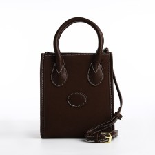 Bag Women's Tout with zipper, brown color