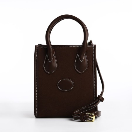 Bag Women's Tout with zipper, brown color