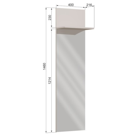Mirror hinged Charlie 4.1, 400x216x1460, cashmere-1