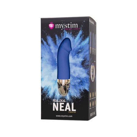 Vibrator Mystim Real Deal Neal, 16.5 cm, silicone, blue color-9