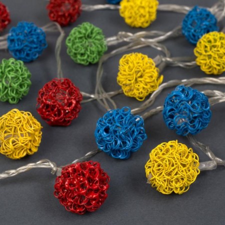 Garland "thread" 4 m with nozzles "Ball Wire", IP20, transparent thread, 20 LED, glow of multi, 8 modes, 220 V-1