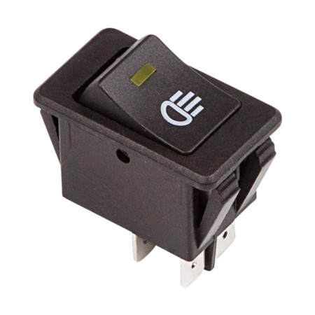 Klavikh switch 12V 35A (4C) On -OFF with yellow LED backlight (ASW-17D) Rexant