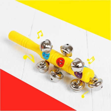 A rattle with bells "Smiley", Mix colors-3