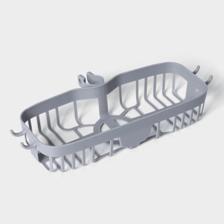 Shelf on a tap for sponges and little things, 25 × 10.5 × 5 cm, color gray color