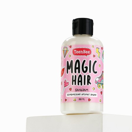 Hair balm, strengthening and protection, 300 ml, cherry aroma, teenbee-9