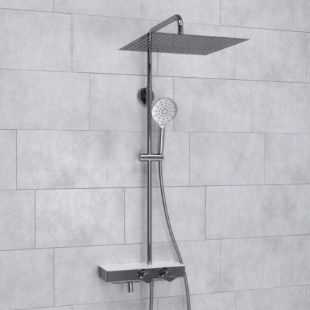 The shower system Wasserkraft A113.119.127.ch Thermo, tropical shower, thermostat, chrome-1