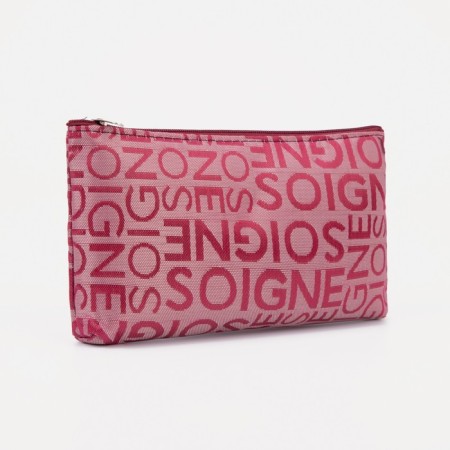 Cosmetic bag with lightning, burgundy color
