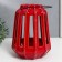 Ceramics candlestick for 1 candle "Lantern with cuts" dark red 19x14x14 cm