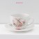 Service porcelain tea shade "Bunny", 12 objects: 6 cups 250 ml, 6 saucer d = 15 cm, white color