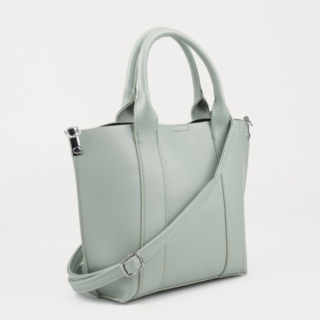 Bag Female Tout with zipper, green color-1