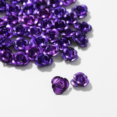 Busina "rose", set of 50 pcs., 6 mm, dark purple color-1