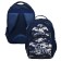 School backpack, 36 x 23 x 13 cm, ergonomic back, calligrata n "Hakki", blue