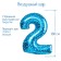 Foil ball 40 "number 2, blue color, stars