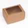 Self -charged box with a window, brown, 17 x 12 x 10 cm