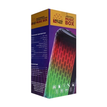 Portable karaoke system Music Box, 10 W, FM, USB, BT, 1200 mAh, black-11