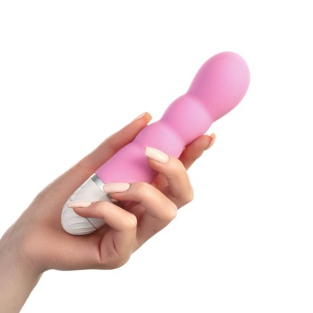 Vibrator with stimulation of the point G, 17x3.5 cm, pink-3